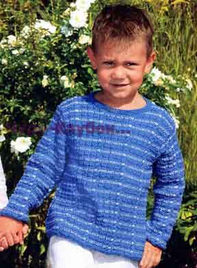 Polosatyiy pulover vyazanyiy spitsami i kryuchkom 97