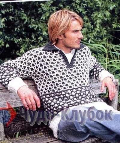 muzhskoj pulover vyazanyj spiczami 40