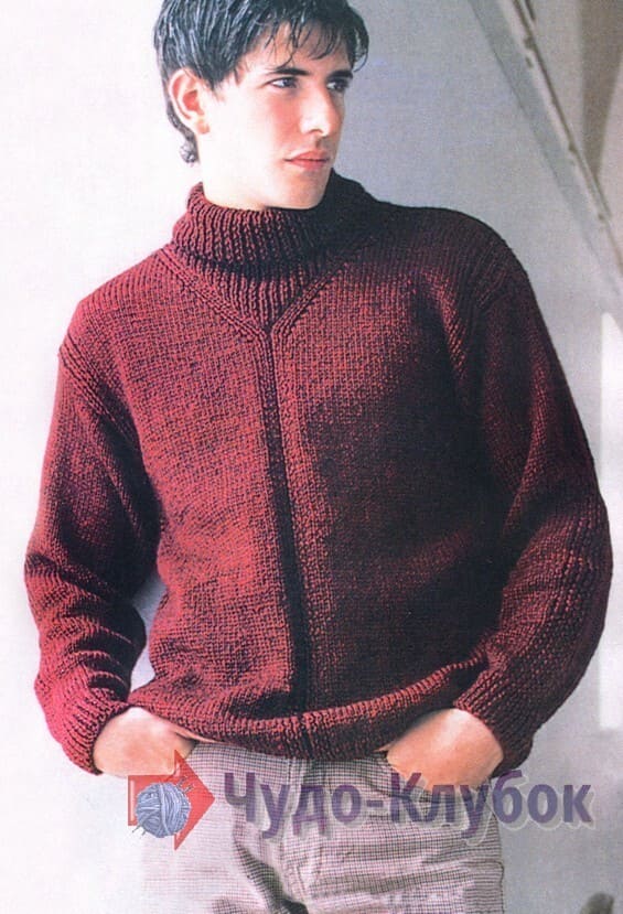 13 спортивный свитер для мужчины вязаный спицами (1)