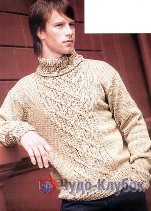16 бежевый свитер мужской с ромбами (1)