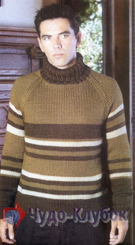 17 полосатый мужской свитер спицами (1)