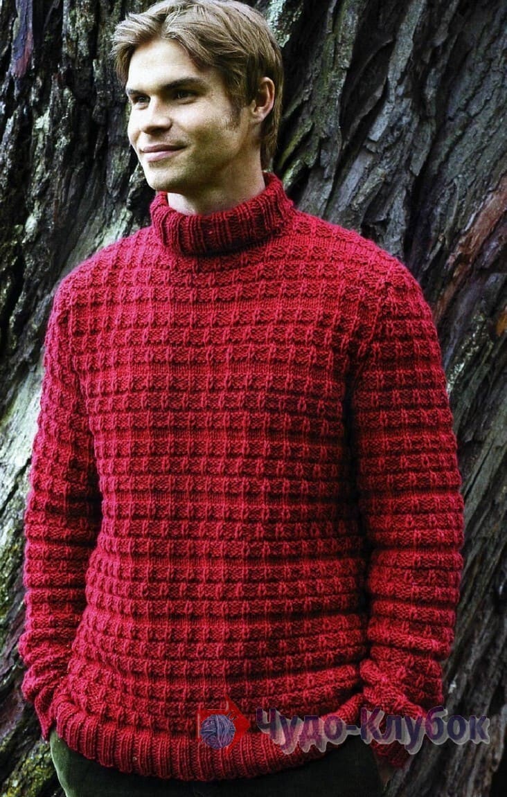 20 мужской вязаный свитер красного цвета (1)