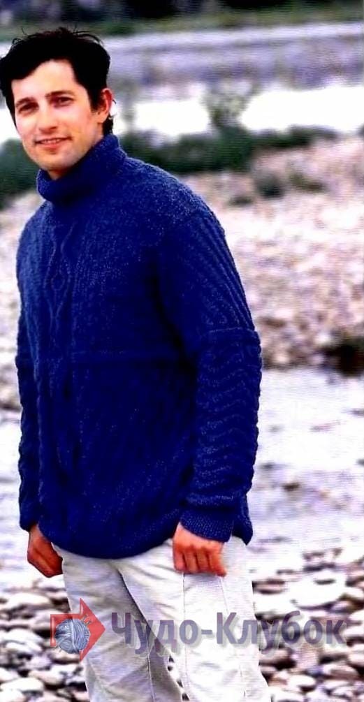 36 мужской свитер с различными узорами спицами (1)
